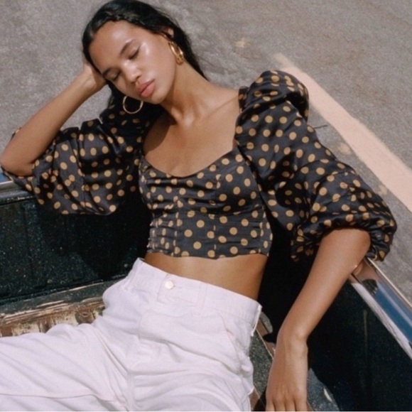 For Love & Lemons Lark Blouse in Ginger - Picture 1 of 7